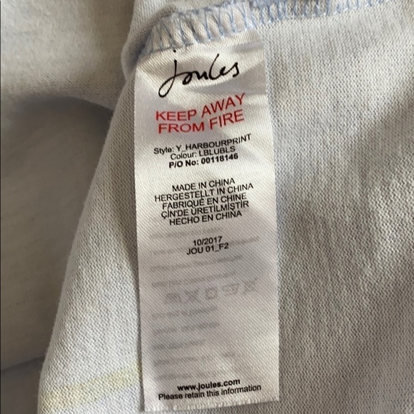 Joules Harbour blue floral print tee size 4 - Picture 5 of 7